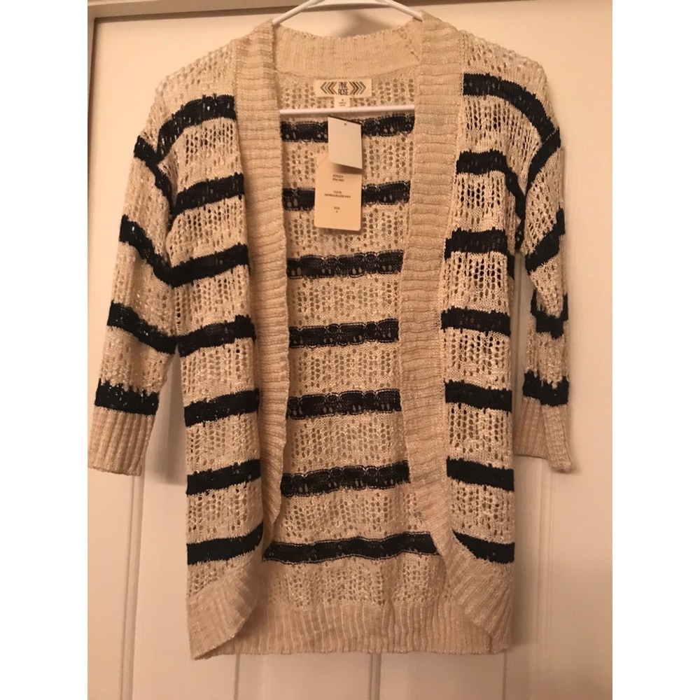 Navy & Cream Cardigan